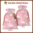 thumbnail image 2 of Fuzoiu Flamingo Print Christmas Gift Bag,Burlap Gift Bag with Drawstring Closure & Hang Tag,Perfect for Holidays, Birthdays, and Special Occasions-Medium, 2 of 7