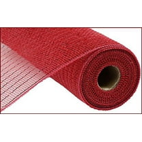 10 inch x 30 feet Deco Poly Mesh Ribbon - Value Mesh (Cranberry, Red Foil)