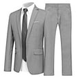 thumbnail image 6 of MSemis Men Suit 2 Pieces Formal Business Solid Tuxedos Blazer Trousers, 6 of 6