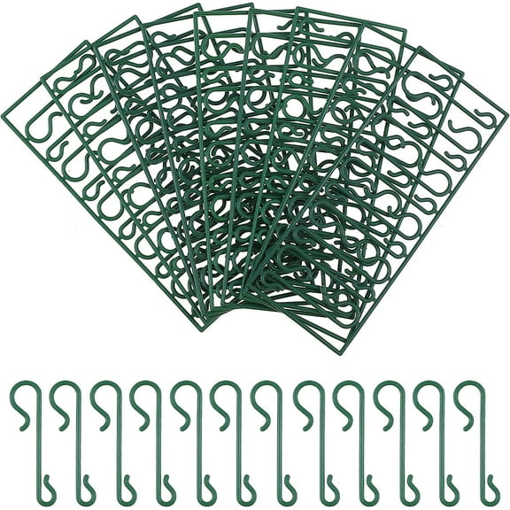 Christmas Decor 100pcs Christmas Ornament Hooks Small Christmas Ornament Hook Christmas Tree Hanger Metal Hooks Metal Wire S- Shaped Hangers (Green) Plastic Hangers