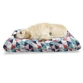 thumbnail image 1 of Flamingo Pet Bed, Horizontal Triangles Geometrical Frames with Exotic Beach Elements Mosaic Design, Resistant Pad for Dogs and Cats Cushion with Removable Cover, 24" x 39", Multicolor, by Ambesonne, 1 of 4