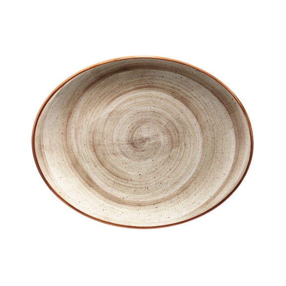 Terrain 12.25" x 9.5" x h:1" Oval Brown Porcelain Platter