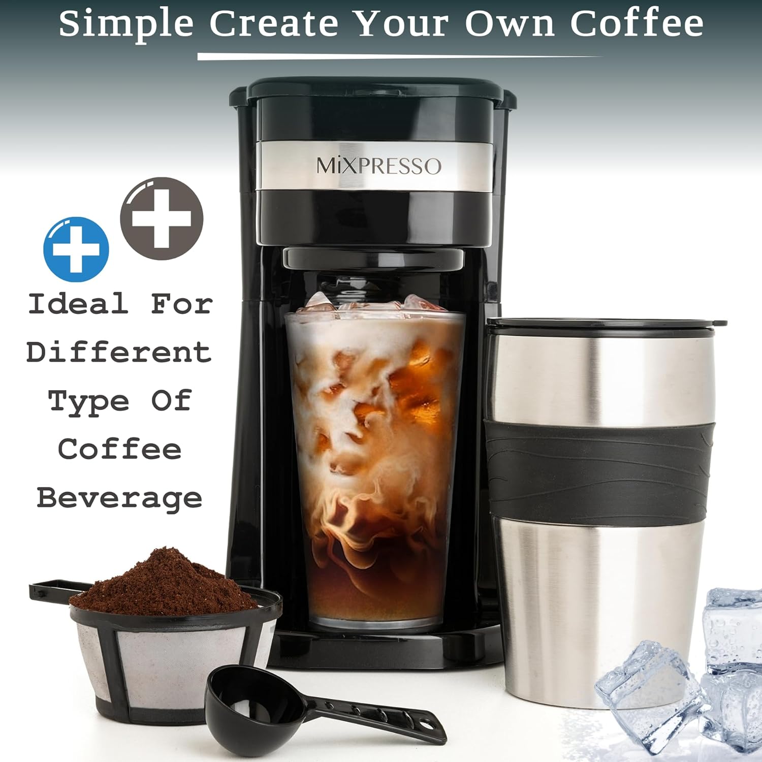 Mixpresso 1-Cup Personal Drip Coffee Maker with Travel Mug photo 8