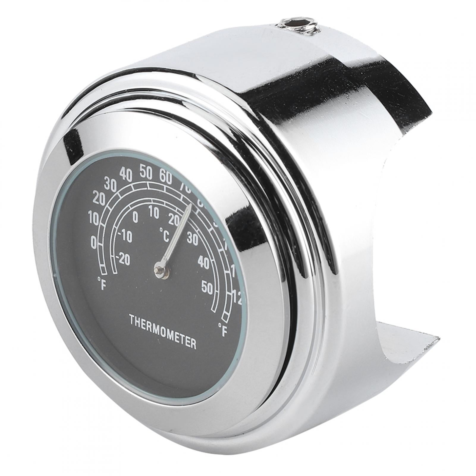Akozon Motorcycle Handlebar Thermometer Mount ‑20℃ ‑ 50℃ Measuring Dial 1in 7/8in Weatherproof Waterproof White 