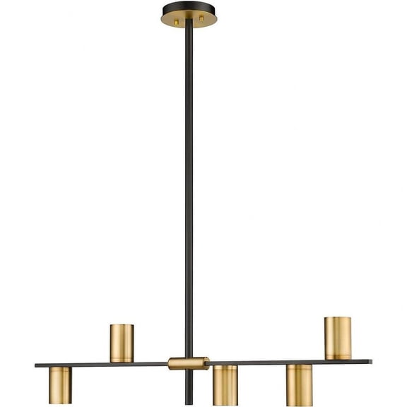 5 Light Chandelier in Architectural Style-8 inches Tall and 5 inches Wide-Matte Black/Olde Brass Finish Bailey Street Home 372-Bel-4652225