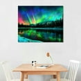thumbnail image 2 of COMIO Wall Art Aurora scenery Painting on Canvas Stretched and Framed Canvas Paintings Ready to Hang for Home Decorations Wall Decor, 2 of 6