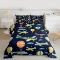 thumbnail image 2 of Homewish Cartoon Helicopter Print Queen Comforter Set, Dreamy Stars Galaxy Bedding Sets, Teens Kids Boys Girls Reversible Bedding Comforter Set, Microfiber Bedroom Decor, 3-Piece, 2 of 8