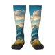 thumbnail image 1 of Fotbe Valley River Dinosaur Calcetas Divertidas Estampadas para Hombre y Mujer, Calcetas de Algodón hasta la Rodilla para Caminar, Correr, Enfermería y Embarazo, 1 of 6