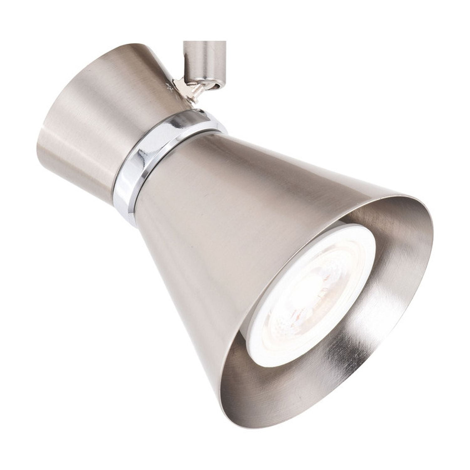 6 Light Flush Mount Ceiling Light - Adjustable Spotlights, Brushed Nickel & Chrome Finish