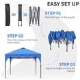 thumbnail image 3 of Outdoor Basic 10'x10' Pop Up Canopy Tent, Instant Portable Gazebo with UV & Waterproof Protection for Beach, Camping, Parties & Tailgating,Blue, 3 of 8