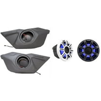 Kicker 51MSC65 6.5" Premium Marine LED Speakers And Front Door 6.5in Speaker Pods Compatible with Polaris RZR Pro 2020-2024