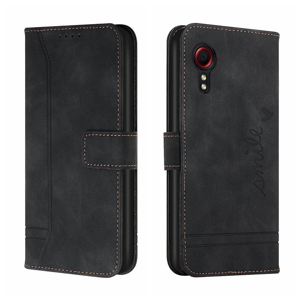 Funda con tapa estilo vintage para Samsung Xcover 5, ranura para múltiples tarjetas, protección total, estilo retro, material PU+TPU