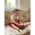 thumbnail image 5 of BemeyourBBs 2pcs Infant Boy First Birthday Outfits One Years Old Summer Clothes Short Sleeve Crew Neck Fire Engine Embroidery T Shirt Tops And Elastic Waist Pockets Shorts Set, 5 of 9