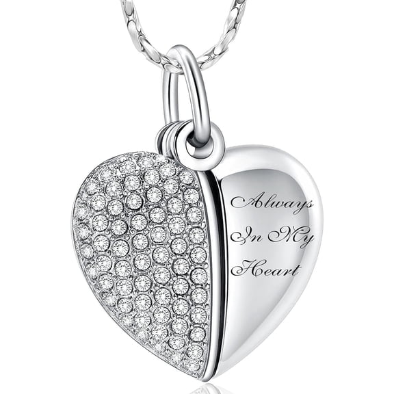 Openable Urn Necklace for Ashes Memorial Cremation Jewelry Ashes Heart Urn Locket Stainless Steel Urns Pendant Keepsake