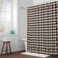 thumbnail image 5 of Red Star Rustic Fabric Shower Curtain Country Buffalo Check Plaid Washable Shower Curtains for Bathroom, Waterproof Bath Curtain with Hooks Home Decor 72x72in, 5 of 8