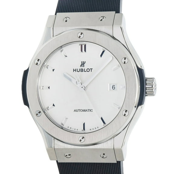 Pre-Owned Hublot Classic Fusion Chronograph 542.NX.2611 42MM White Dial With Rubber Bracelet