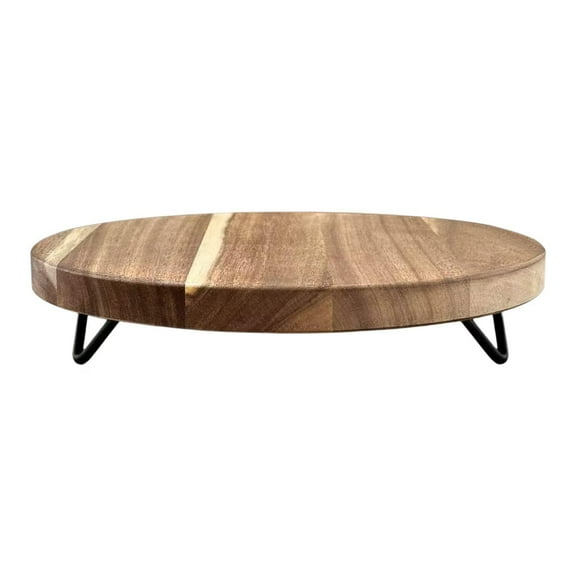 Milageto Wood Pedestal Stand Decorative Round Pedestal Riser for Vanity Counter Table