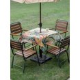 thumbnail image 4 of Outdoor Tablecloths with Umbrella Hole & Zipper, Octopus Coastal 60x60 Inch Square Tablecloths, Summer Nautical Starfish Coral Beige Waterproof Table Cloth, Patio/Pool/Picnic Table Covers, 4 of 8