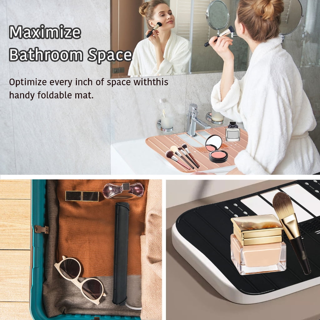 Aellinatey Bathroom Sink Cover Foldable Sink Cover Beauty Makeup Mats for Counter Space