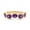 Rose Plated, variant on Oval Amethyst Wave Ring, 925 Sterling Silver Yellow Gold Plated Curved Stacking Band, Purple Gemstone, Minimalist Fashion Jewelry