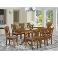 thumbnail image 2 of Atlin Designs 9-piece Dining Set with Linen Seat in Brown, 2 of 6