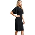 thumbnail image 3 of vastwit Womens Church Clergy Tab Insert Collar Black Mass Pencil Dress Priestess Dress Up Black L, 3 of 6