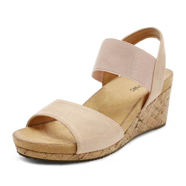 sparkly nude wedges