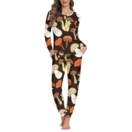 

Suhoaziia Pajamas for Women Set Plus Size Lightweight 2-Pack Magic Mushroom Nightwear Size S Leisure Multi-Saeson PJ s Set Round Neck Warmth Comfy Lounge Set Casual Suit