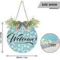 thumbnail image 3 of Coolnut Flower Welcome Sign for Front Door, Rustic Wooden Wall Sign with Artificial Leaves for Home Farmhouse Porch, 12" Round Home Decor, 3 of 7