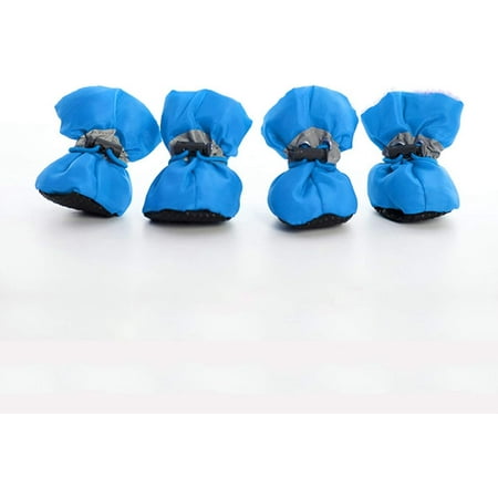 Soft Dog Shoes 4Pcs Adjustable Drawstring Non-Slip Rain Boots for Pet Dogs Puppy Cat