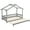 Grey, variant on Gymax Wooden House Bed Twin to King Daybed w/ Safety Rails & Decorable Roof White