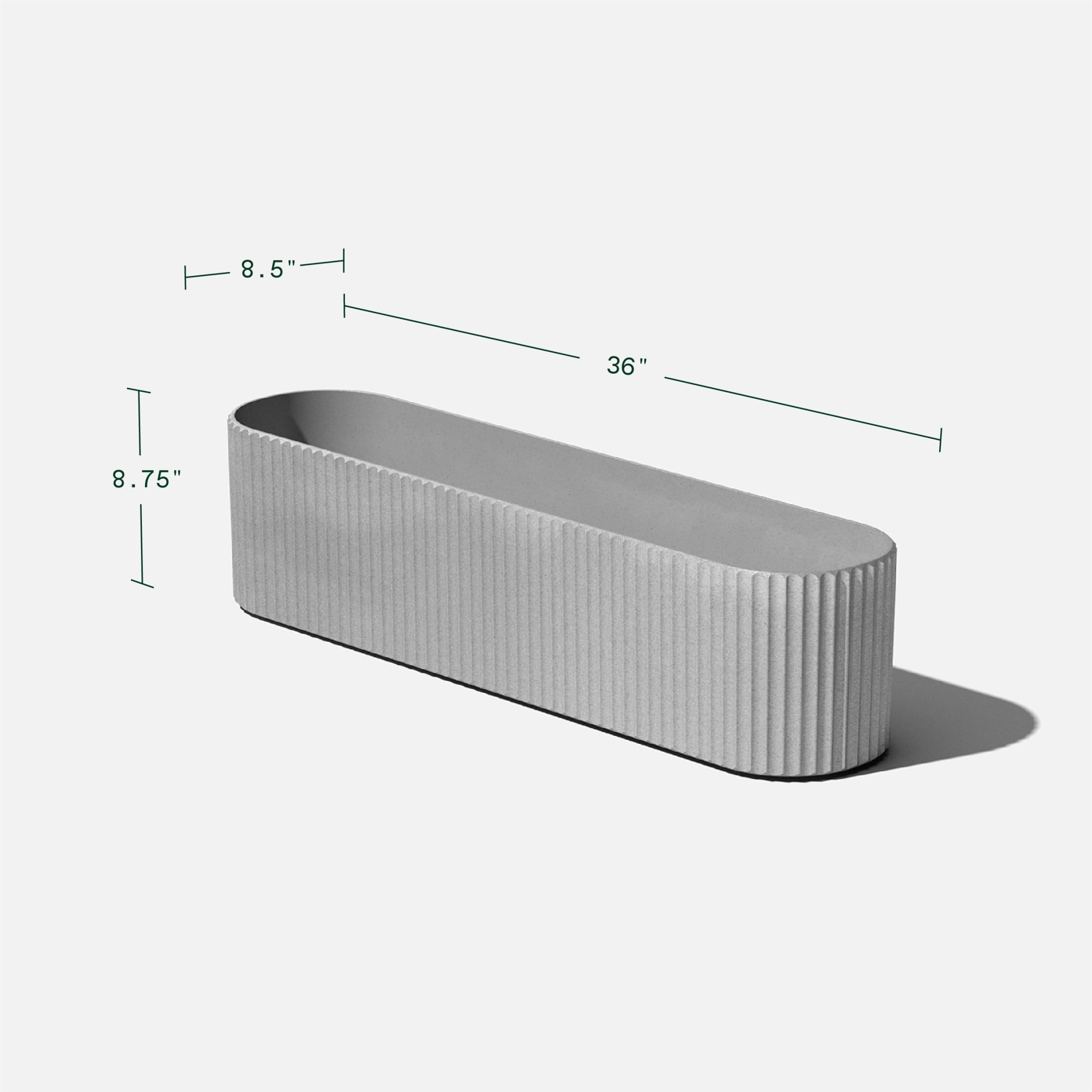 Veradek Demi Series Window Box 36" Plastic-Stone Planter - (Grey/2 Pack)