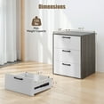 thumbnail image 3 of Costway Commode 2 Pcs à 3 Tiroirs Armoire de Rangement avec Grand Espace de Rangement, 3 of 10