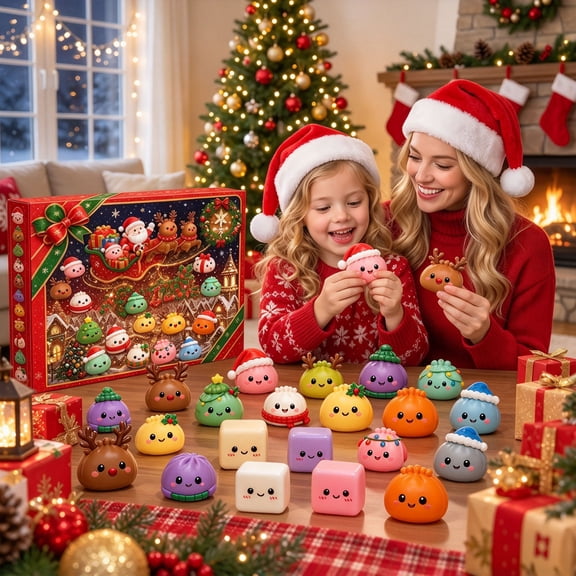 VINEGO Christmas Squishy Advent Calendar 24-Day Countdown Mini Squishy Collectibles