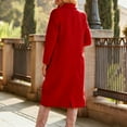 thumbnail image 4 of Cozyvia Women's Long Wool Coats Fall Winter Single Breasted Trench Coat Dressy Jackets Peacoat - Red M, 4 of 5