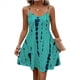 thumbnail image 2 of Vestido de Verano para Mujer, con Tirantes Finos, Informal, Estampado, Bohemio, Floral, para Playa, Verde, Talla M, 2 of 9