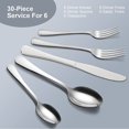 thumbnail image 5 of Cibeat Silverware Set, 30Piece Flatware Set, Stainless Steel Kitchen Restaurant Cutlery Set, Set for 6, Include Knife/Fork/Spoon, Dishwasher Safe, 5 of 6