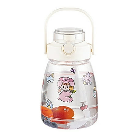 

Sukalun Handle Water Cup Cute Large-Capacity Straw Bottle for Student