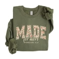 thumbnail image 5 of Made for More Sweatshirt for Women - Faith Inspirational Crewneck Religious Gift Army Green Sweatshirt Adult Small, 5 of 7