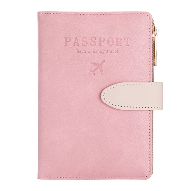Clearance! Passport Holder Passport Cover with Credit Card Slot and Boarding Pass Slot Combo Passport Wallet Case Book Travel Must Have Rfid Blocking Leather Travel Accessories One Size Pink