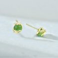 thumbnail image 5 of 14K Gold Real Natural Jade Leaf Bud Earrings, Green Jade Studs, Delicate Jade Jewelry Gift for Girlfriend's Freshness, 5 of 5