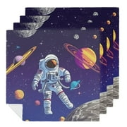 FACANNAP Outer Space Party Napkins, Outer Space Napkins Disposable, Astronaut Party Supplies Birthday Decorations, Rocket Ship Party Dinner Paper Napkins for Wedding, Theme Party, Blue 6 PCS