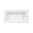 thumbnail image 4 of Aqua Eden CVTAP603222R2 60" Acrylic Rectangular 3-Wall Alcove Tub, Right Hand Drain, Glossy White/Polished Brass, 4 of 4