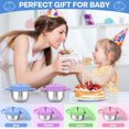 thumbnail image 7 of 2 Pack Snack Cups for Toddlers Spill Proof,3-in-1 Detachable Stainless Steel Baby Food Containers with Spill-Proof Silicone Lids & Handles,On-the-Go Kids Snack Containers Box, 7 of 7