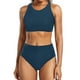 thumbnail image 5 of WILLBEST Traje de Baño Para Mujer, Bikini de Cintura Alta Sexy, Push Up, Traje de Baño de Dos Piezas, Conjunto de Bikini Estampado de Cintura Alta Fruncido Retro de Dos Piezas, 5 of 7