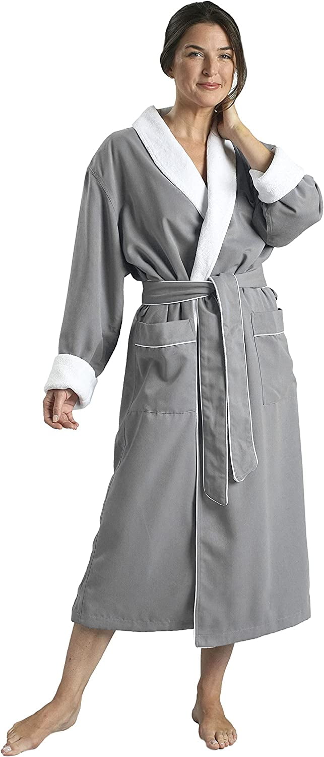 MONARCH - Plush Lined Microfiber Bath Robe for Women or Men - Super ...