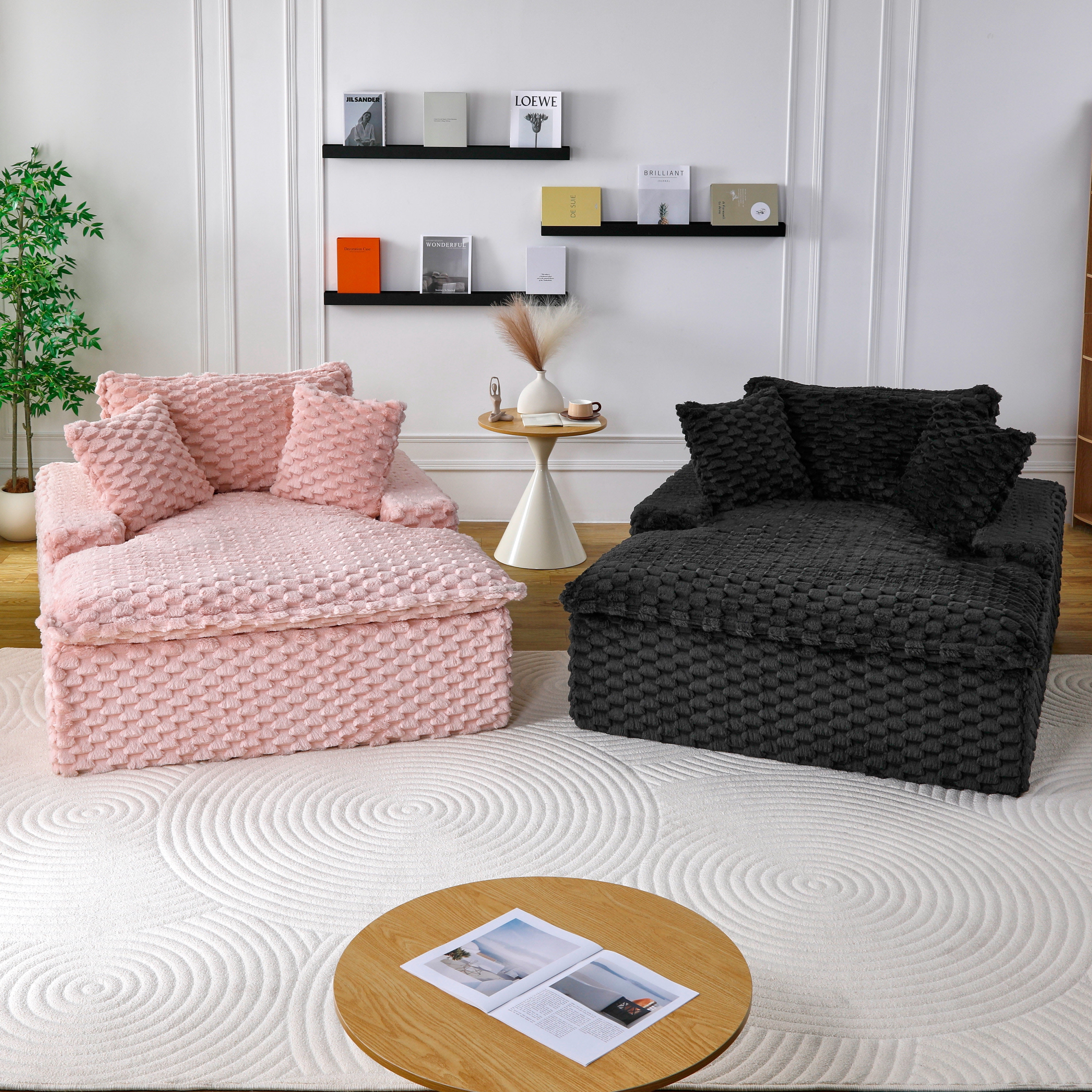 BSHTI 51 inch Comfort Bearing Sofa Couch,Two Pillows and One Backrest Sofa Bed with Suitable for Living Rooms