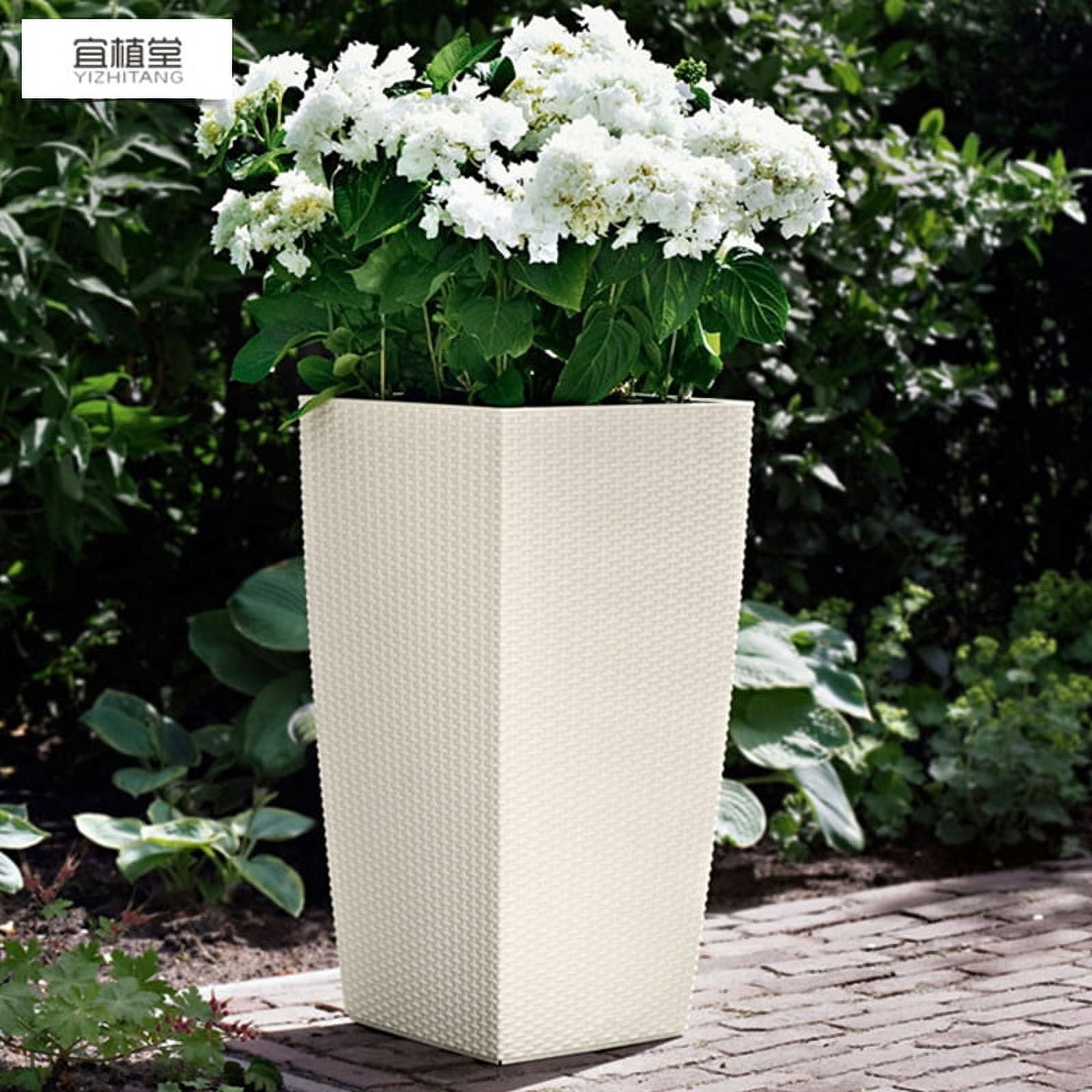 Plant Pots Set of 2,23" Tall Flower Pots,Tapered Tall Planters with Automatic Watering,Built-in Drainage,Water Level Monitor,Decor Flower Pots,Large Planters for Outdoor Indoor Plants