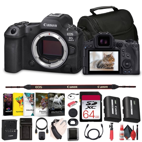 Canon EOS R5 Mark II Mirrorless Camera 45MP 8K Bundle 64GB Kit (International Model)