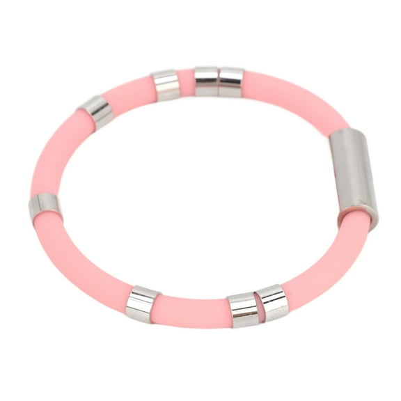LIYJTK Anti Static Wrist Strap 8 Rings Pink Waterproof Washable Comfortable Wearing Silicone Bracelet For Jogging Winter,Anti Static Wrist Strap,Silicone Wrist Strap